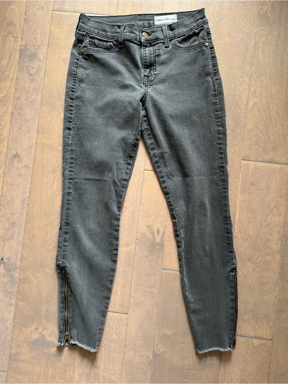 Pistola High-Rise Skinny Ankle Jeans With Raw Hem and Ankle Zips